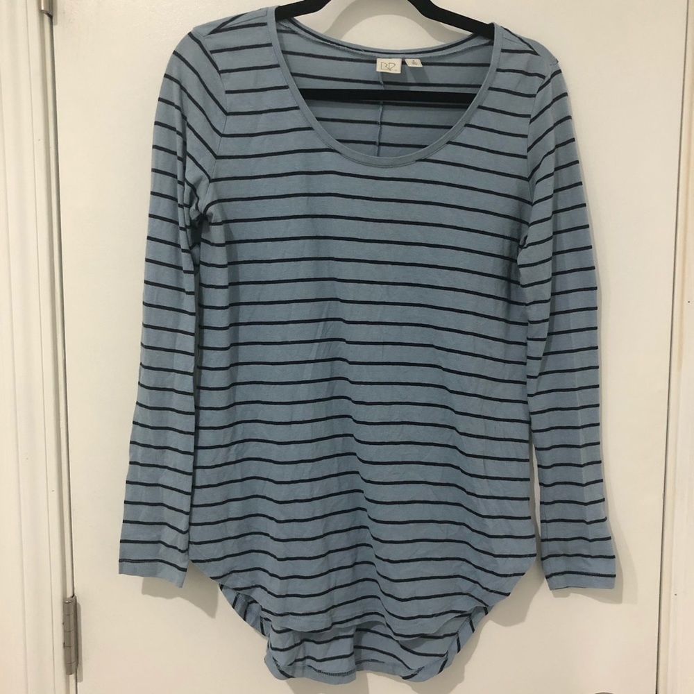 BP Long Sleeve Light Blue & Dark Navy Blue Stripes